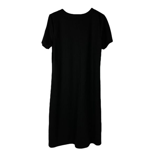 Susan Graver Dress Black Medium Pull On Short Sleeve A55885 - Picture 2 of 5